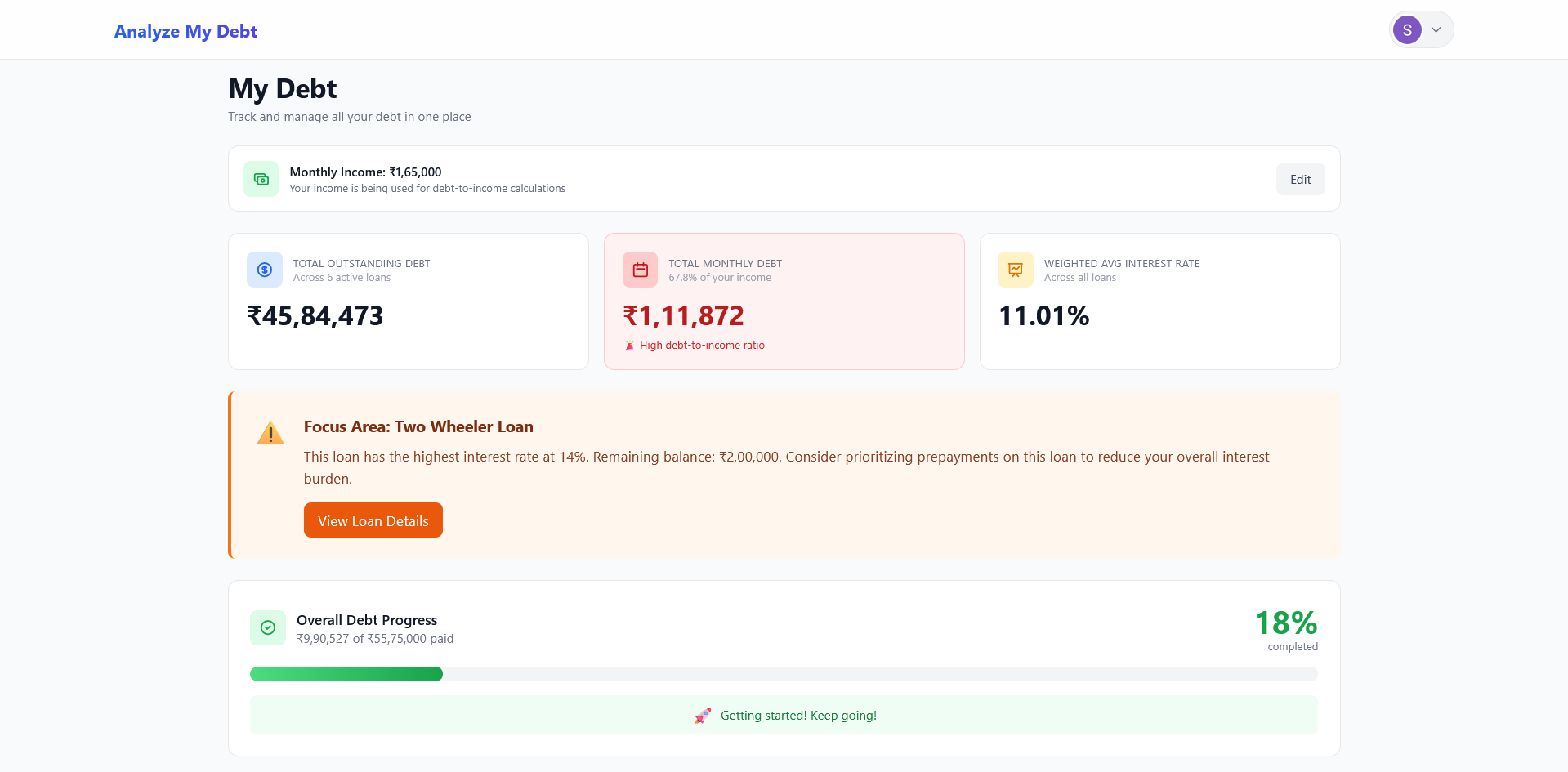 Dashboard - Light Theme